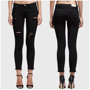 IRO Jarod black skinny distressed jeans size 28